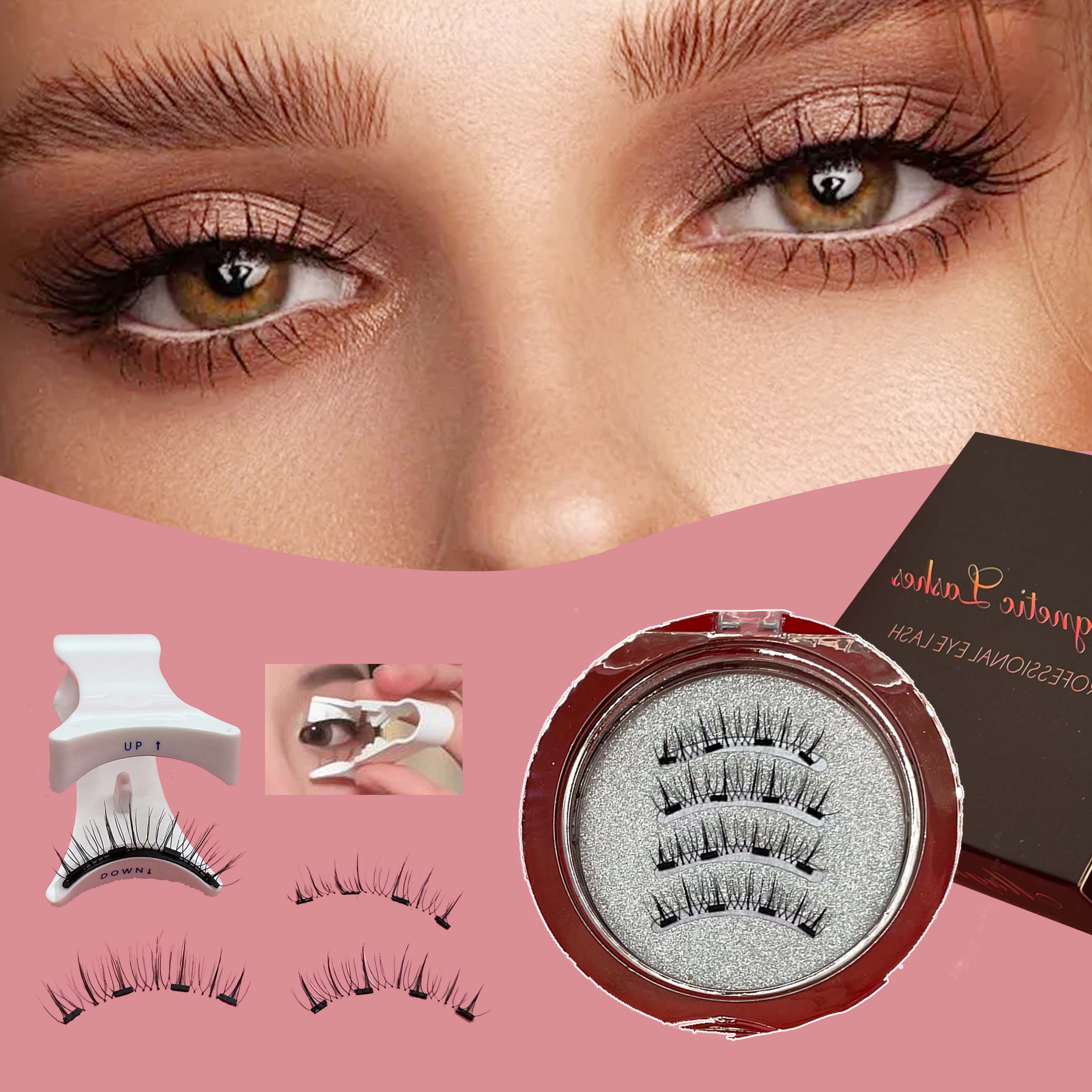 

1 Pair Of 3d Magnetic False Eyelashes - Natural & , Glue-free With Strong , Reusable, Fluffy C/d , 10-15mm Length - Includes Tweezers & Eyelash Curler, Ideal For Parties & Dates, Eyelash Tweezers