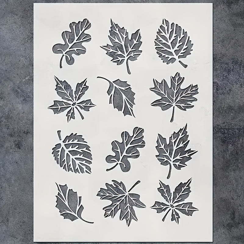 1 A4 Leaf Template, Reusable, Contains 6 Kinds Of Leaves, Used For Notebook Painting Graffiti, Handmade, Card Painting, Autumn Leaf Template