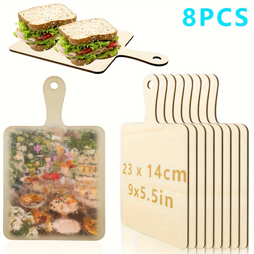 

8pcs/4pcs/2pcs(9.1x5.5inch) Wood Small Wooden Cooking Christmas Diy Cooking Decoration