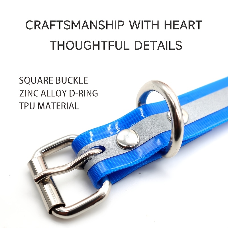 Adjustable Reflective TPU Dog Collar with Zinc Alloy Buckle