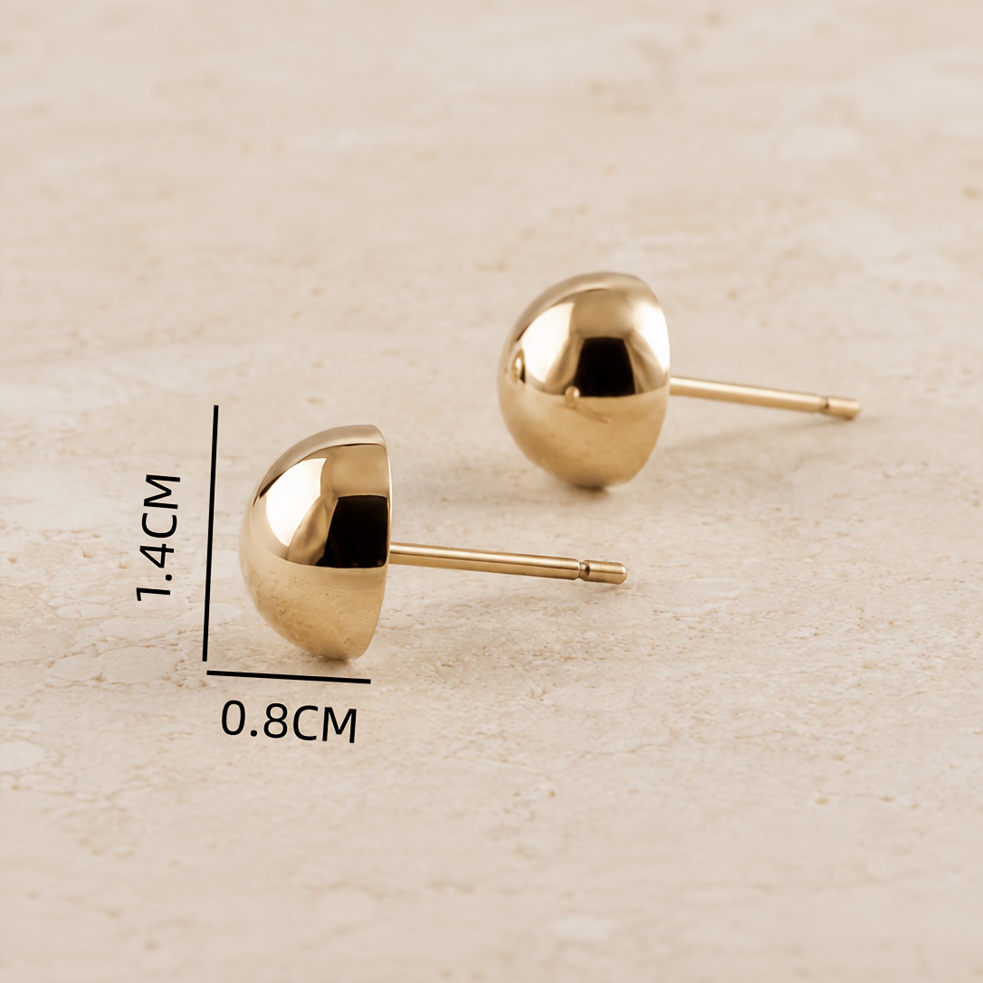 Women's Hemispherical Chubby Bean Stud Earrings