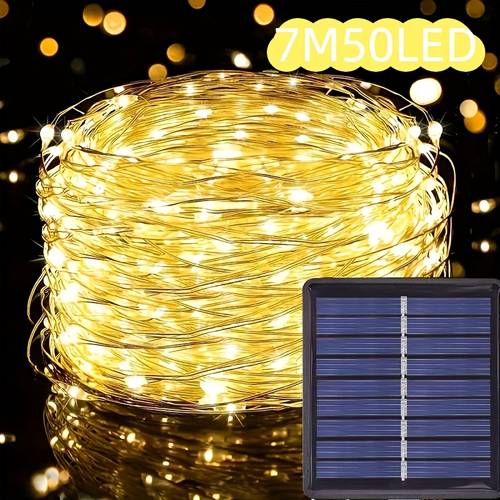 new lithium battery solar fairy lights 50 100 200 300 led outdoor solar lights intelligent induction light sensor intelligent switch outdoor decorative intelligent lights with 8 lighting suitable for gardens courtyards