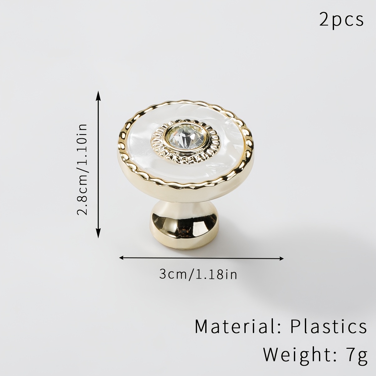 E-shop 2 Stück/4 Stück/6 Stück/8 Stück/10 Stück Einzelpackung Ziehgriff aus ABS-Material Goldweiß Schubladenschrank Möbel Schuhschrankzug