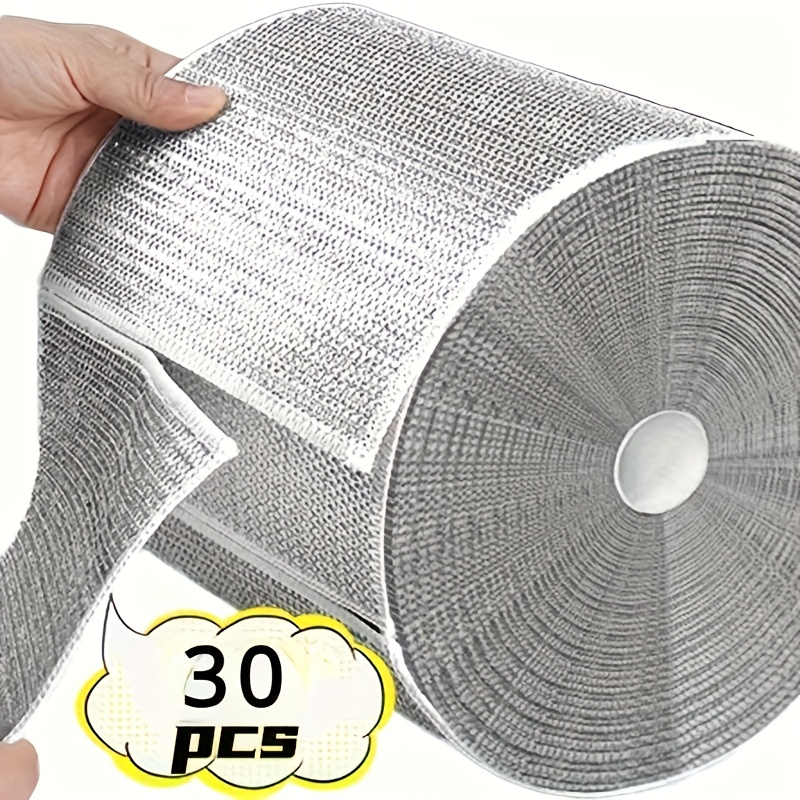 

10/30pcs Of Microfiber Steel Wool Soap Pads - Double-sided Kitchen Dishwashing Scrubbers, Suitable For Tableware And Cookware.