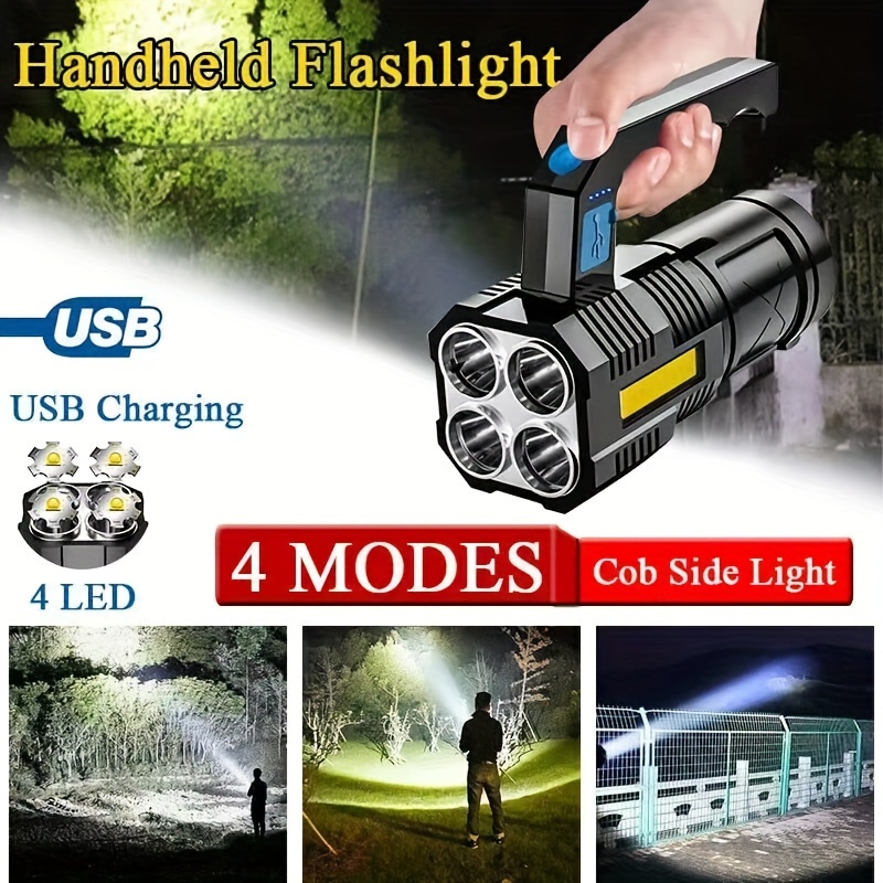 

Led Flashlight Camping Flightlight Usb Rechargeable High Flashlights - Powerful Flashlight