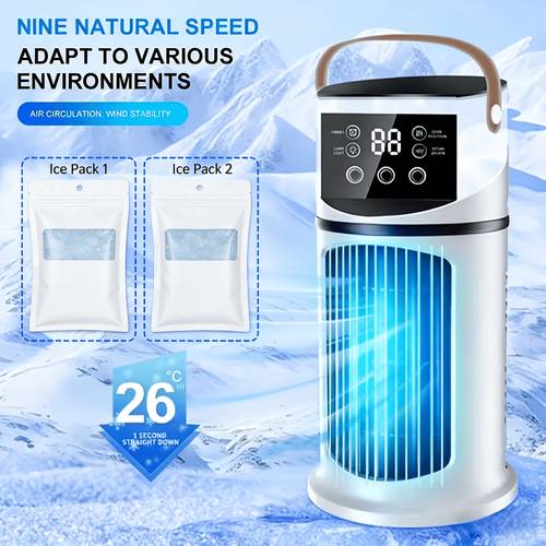 3in 1 multifunctional fan portable air conditioner humidifier ambient light fan with 91 ounce large water speed adjustable wind speed adjustable mist output essential cooling equipment for homes and offices