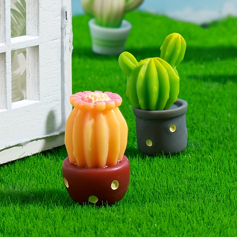 

20pcs Miniature Cactus Statues, Resin Plant Figurines, Fairy Garden Decor, Indoor Tabletop Micro Landscape, Diy Bonsai Decoration Set, No Electricity Needed