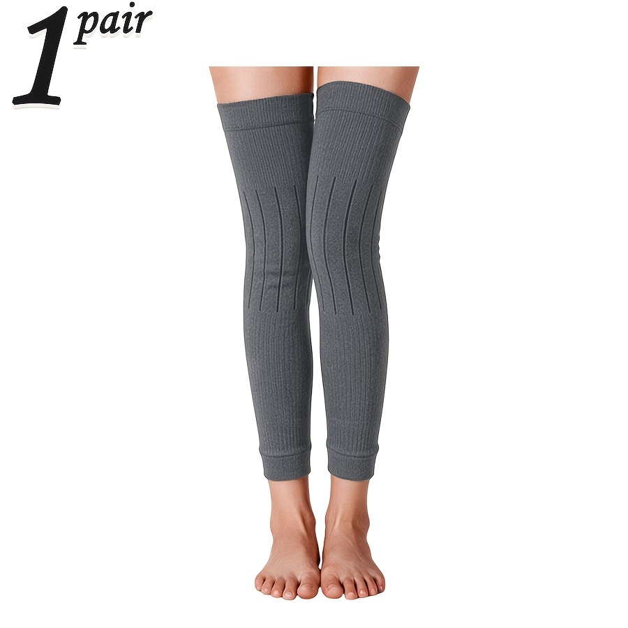 TEMU 1 Pair Of Long Cold-proof Leg Warmers For Women, Extended Length To Cover Upper And Lower Legs Without Shifting During Prolonged Wear, Knee-high