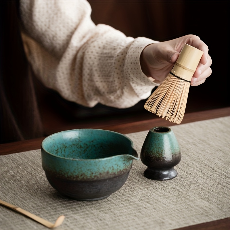 5-teiliges Matcha Set – Bambus-Schneebesen, Keramik-Schale, Sieb & Halter Für Matcha-Zeremonie