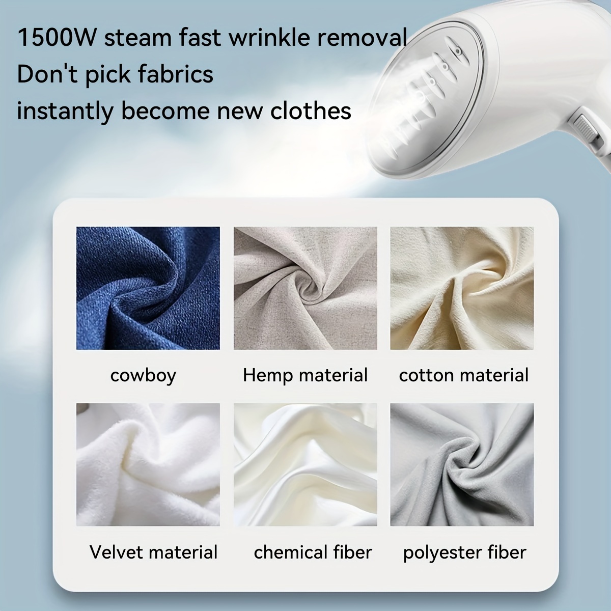 portable handheld steam iron quick     1500w plug in ideal for clothes home use details 4