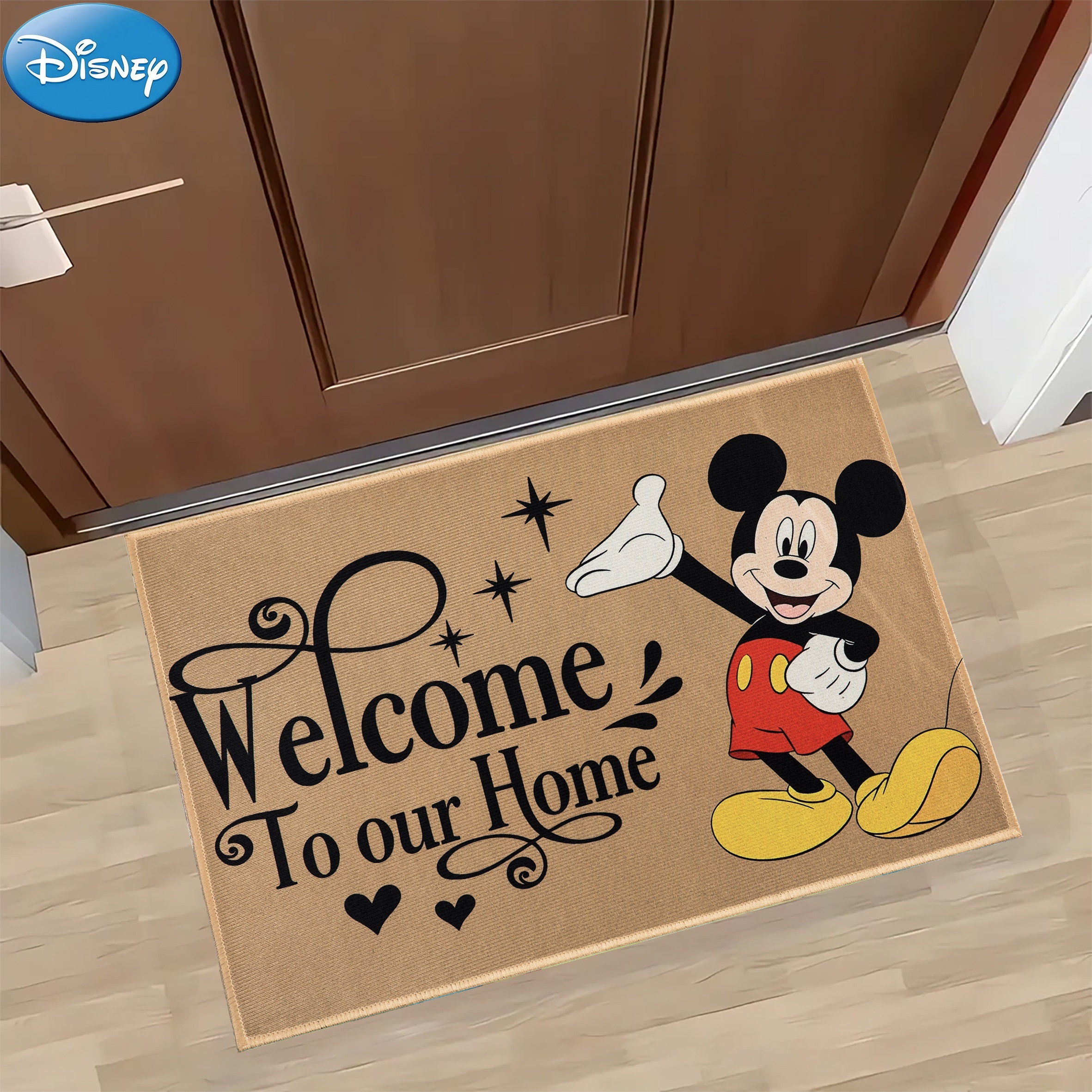 

Disney Mickey Mouse Welcome Mat - Non-slip, Stain-resistant For Indoor/outdoor Use In Living Room, Bedroom, Bathroom, Kitchen, And More