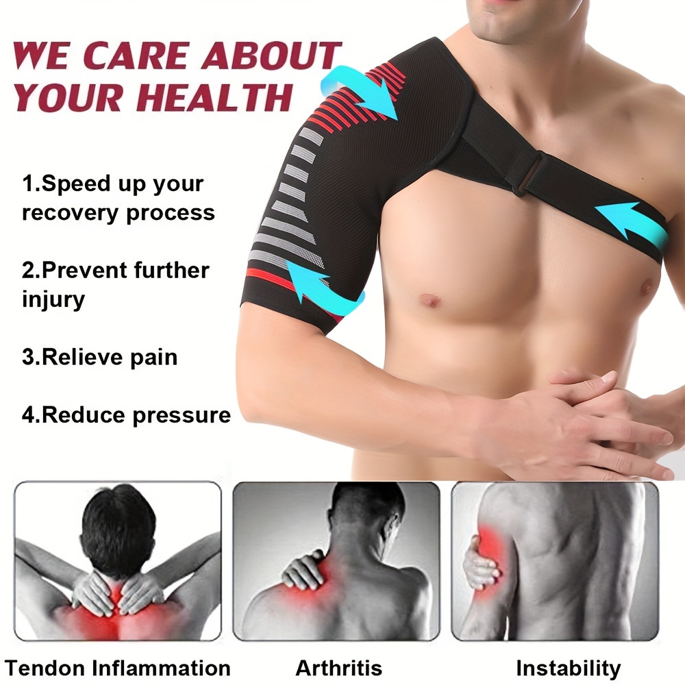 compression shoulder brace with   compression technology shoulder orthopedic brace for men women torn rotator cuff dislocation other shoulder injuries details 6