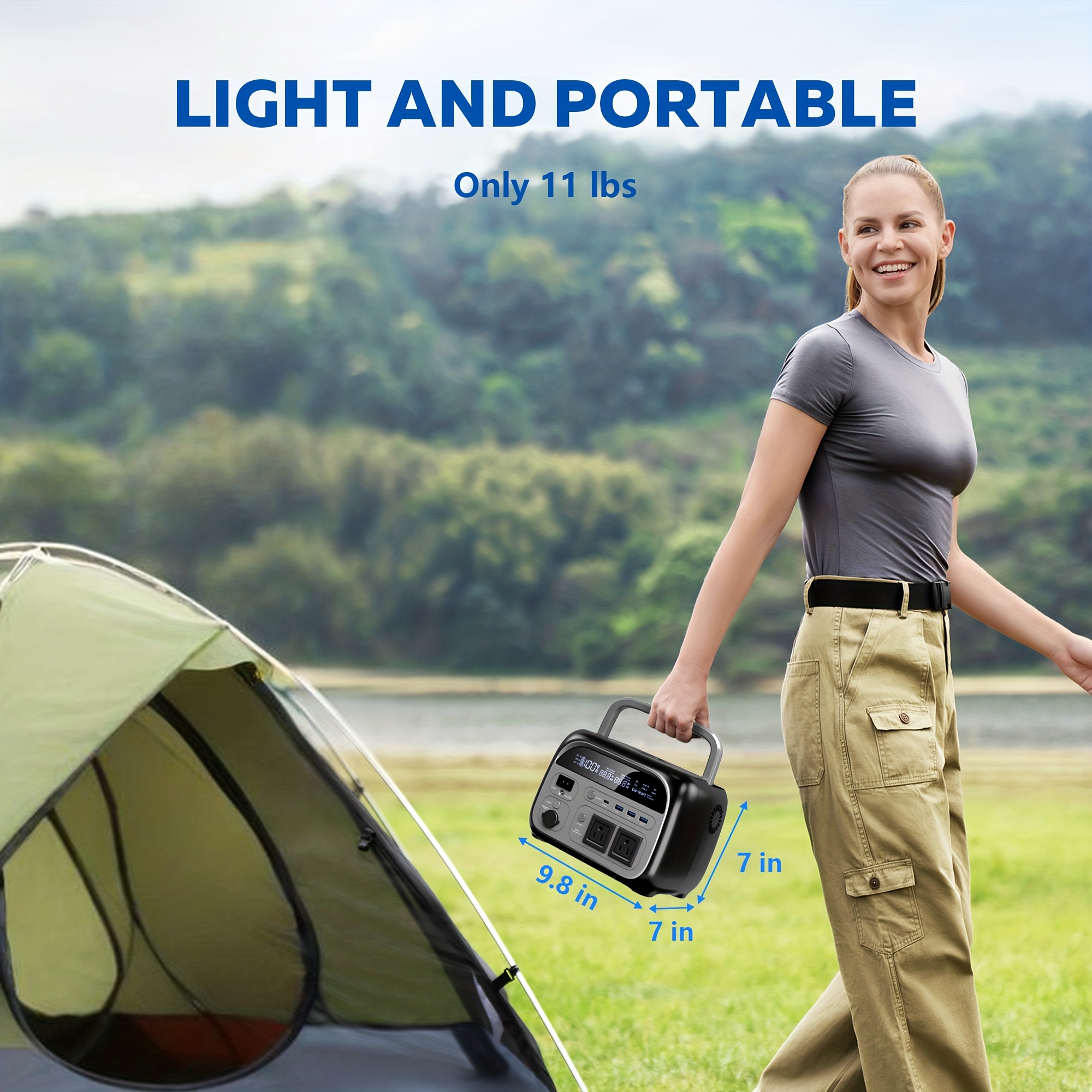 2400w 1600w 500w portable power station ap2000 2048wh 2400w   1024wh 1600w ap400 345wh 500w power bank lifepo4 battery ups function 200w 100w foldable solar panel camping equipment solar generator Product details 7