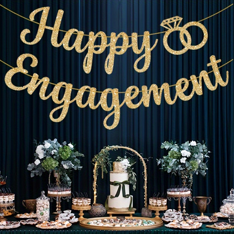 Banner de Fiançailles Doré/Argenté/Rose Doré Décorations de Fête de  Fiançailles Heureuses Panneau de Décorations de Fête de Fiançailles  Fête