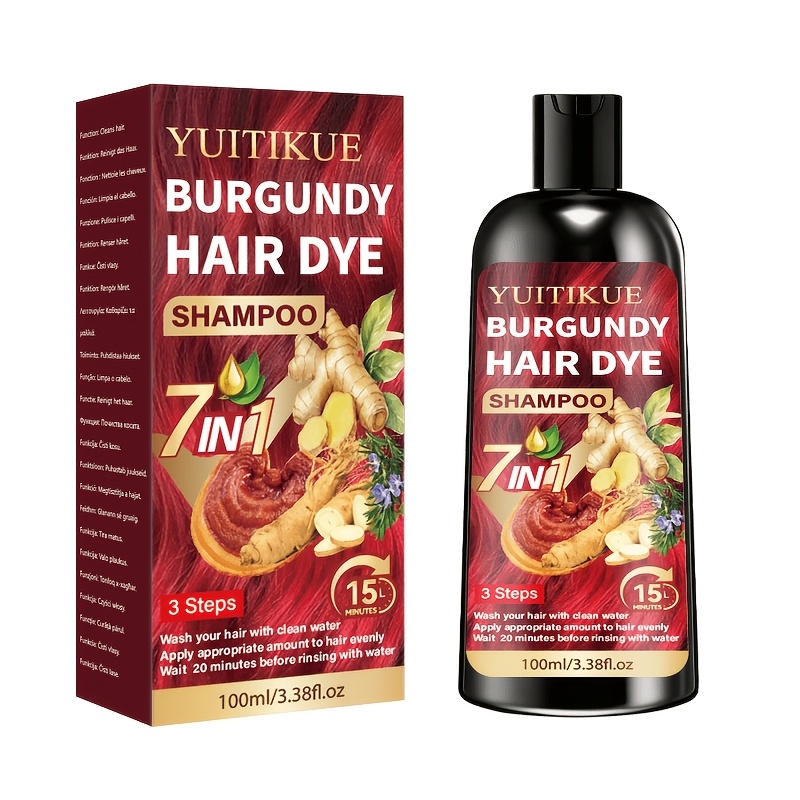 Image of 7-in-1 Hair Dye Shampoo | Ammonia-free | Fast Coloring Instant Shade | Multiple Trendy Colors | Moisturizing | Salon-grade For Men Women | Valentine's Day Must-have