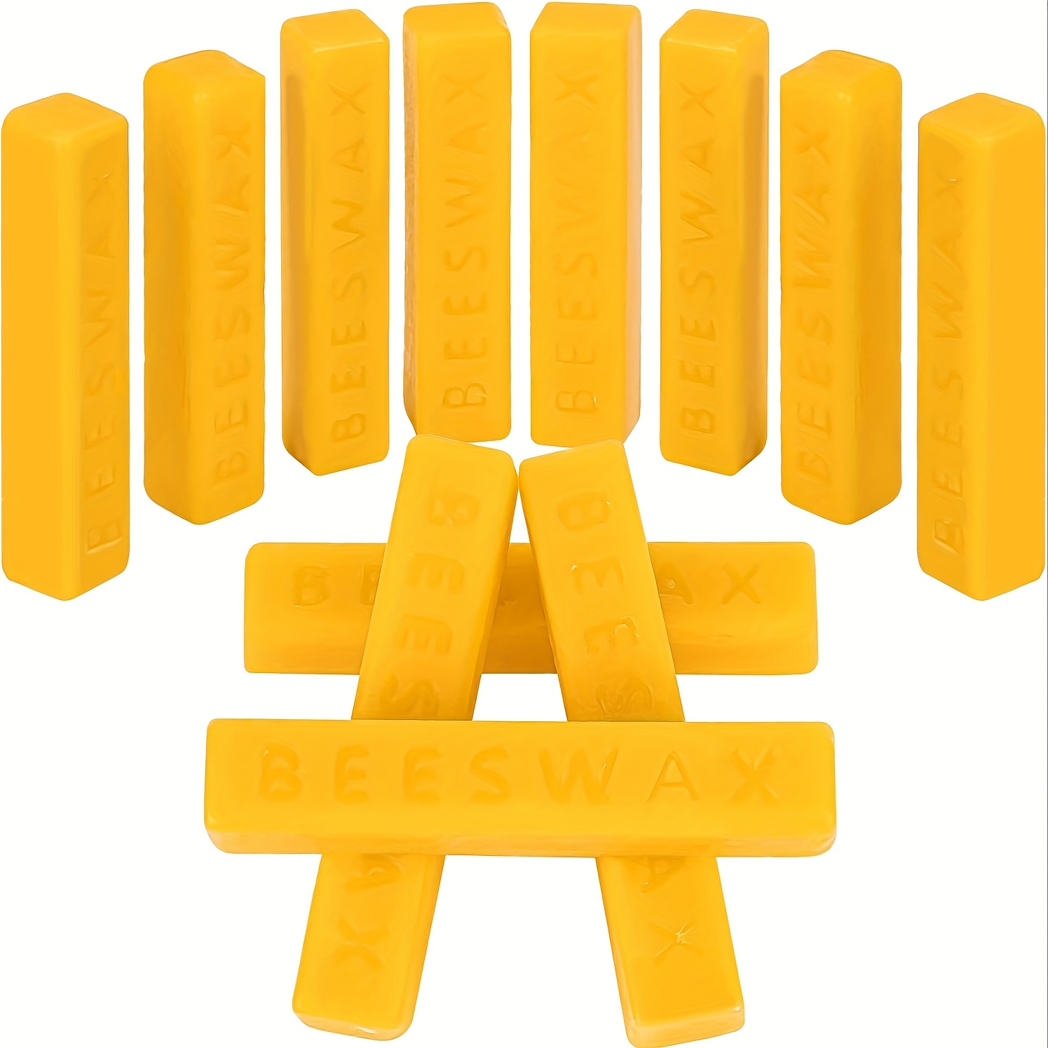 Image of 12 Yellow Beeswax Sticks, Bulk Yellow Beeswax, 336 Gram Beeswax Block Suitable For Candle Making, Diy Items, Soap, Furniture Care (size: 9.65cm/3.8in × 1.78cm/0.7in)