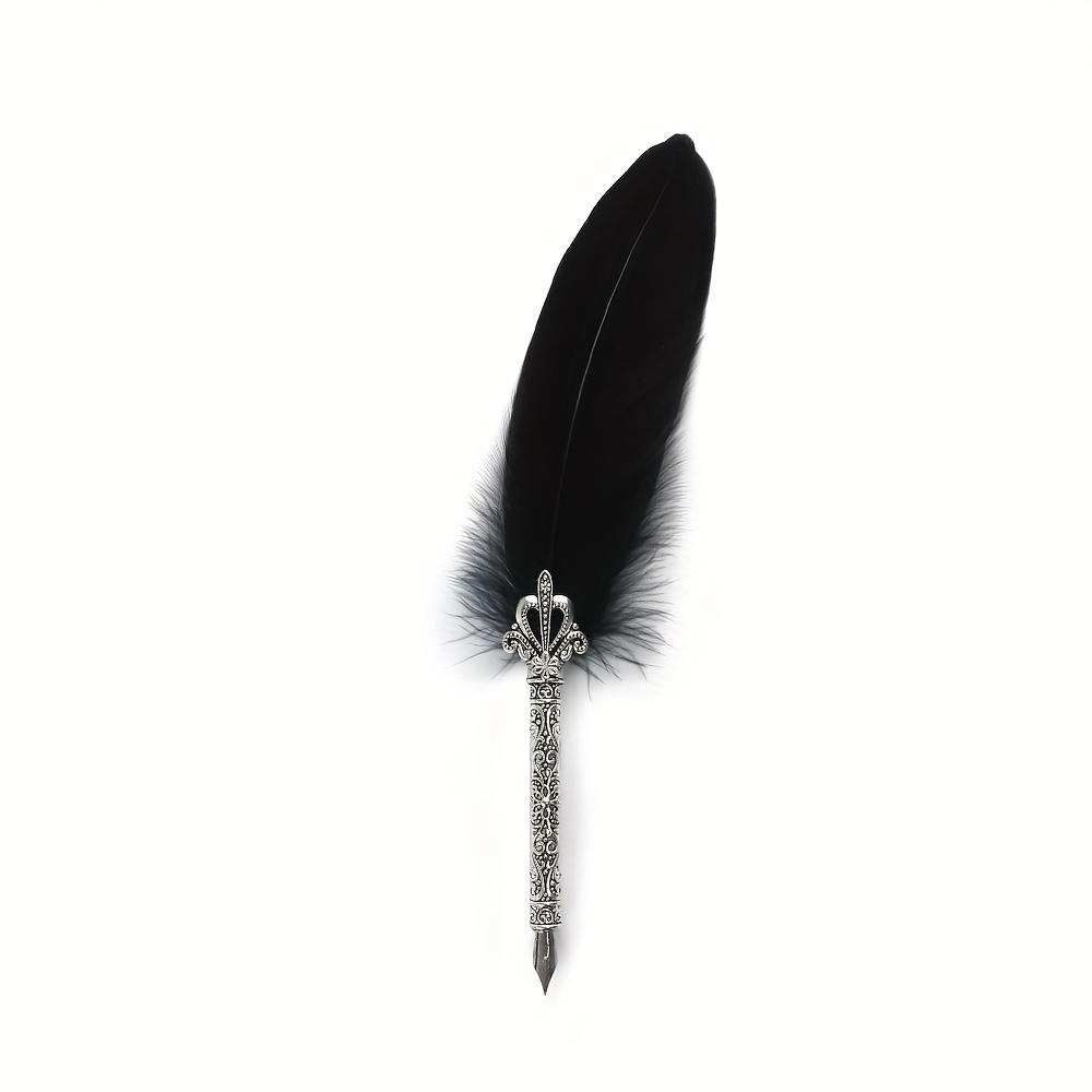 Seamiart 1pc Vintage Dip Pen Feather For Artist Calligraphy Writing Stationery Gift
