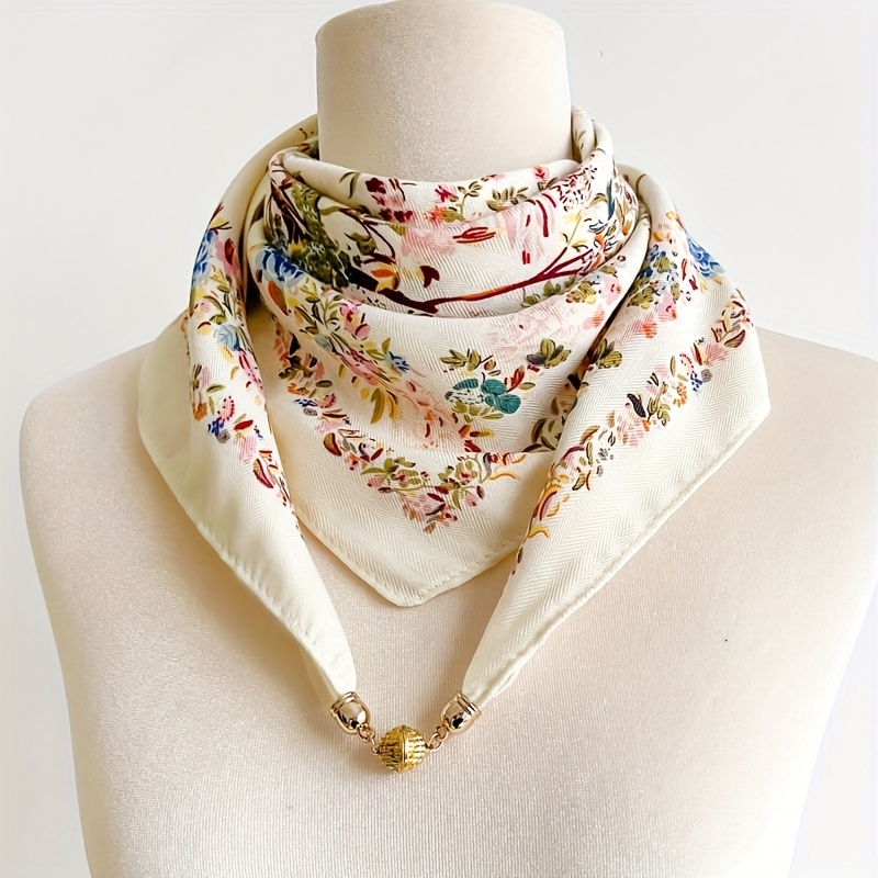 E-shop 100% Viskose Hochwertiger Rosa Blumenmuster Druck Selbstbinde Herren Quadratischer Schal Vintage Stil Damen Kleiner Schal Dünn Warmer Hals Schal