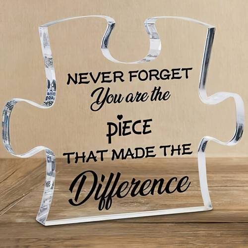 2d flat retro puzzle acrylic plaque suitable for women men funny thank you gift with puzzle piece irregular shape tabletop decor for teacher nurse coworker retirement boss birthday gifts acrylic suitable for office