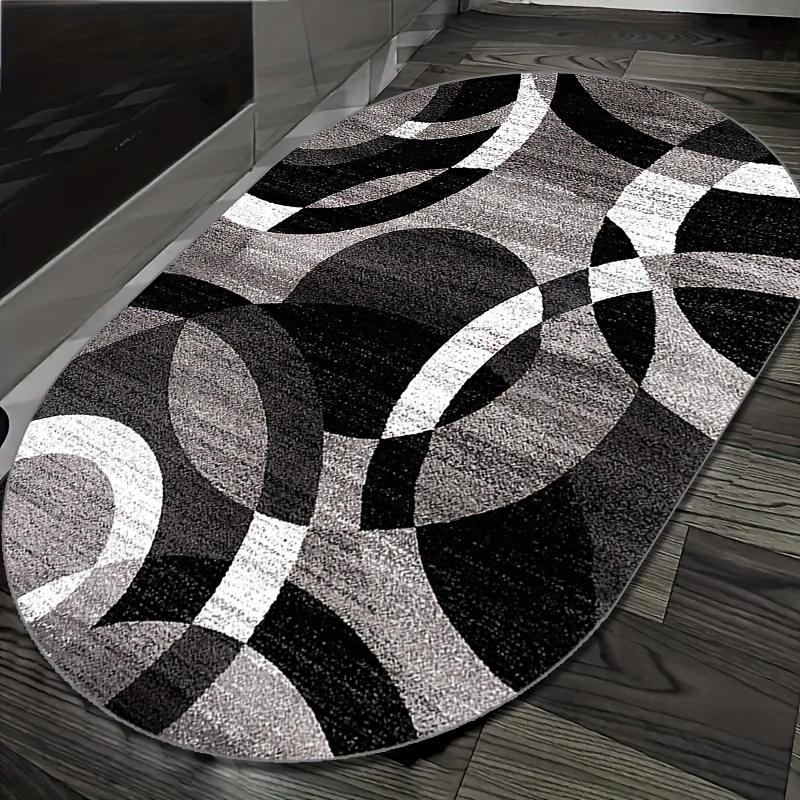 TEMU Tapis Ovale Amélioré, Motif , Bords Double-Serrés, 1pc de Grand Tapis Floral Rétro Européen, Bohème Moderne Nordique , et Confortable, Convient