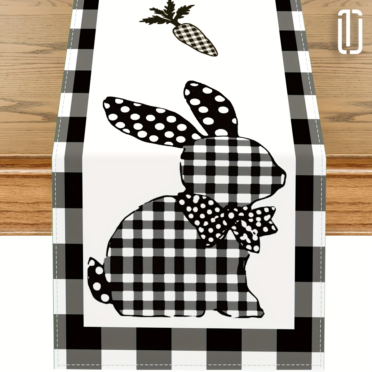 1pc, , Cute Bunny, Pattern Tablecloth, 72 Inch Polyester Easter Atmosphere Tablecloth, Holiday Table Decoration Tablecloth, Home Decor, Easter Decoration, Gift
