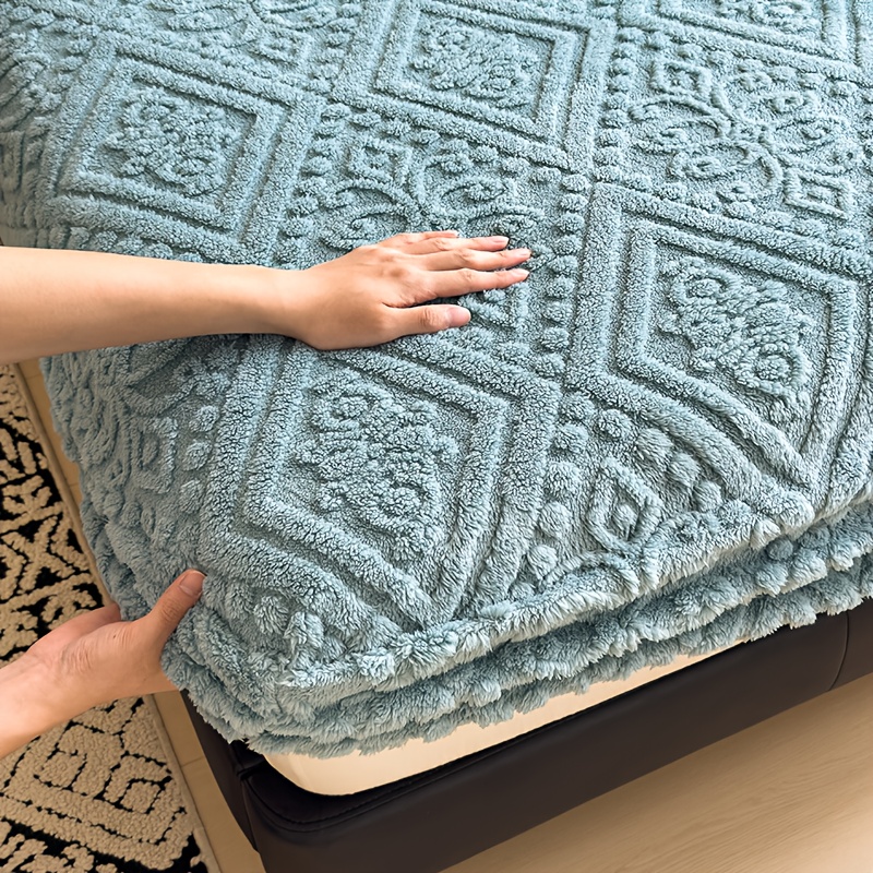 TEMU Une drap de lit luxueux en jacquard de style européen - Chaud, antidérapant, parfait pour et l'hiver | à poche profonde | Convient aux chambres