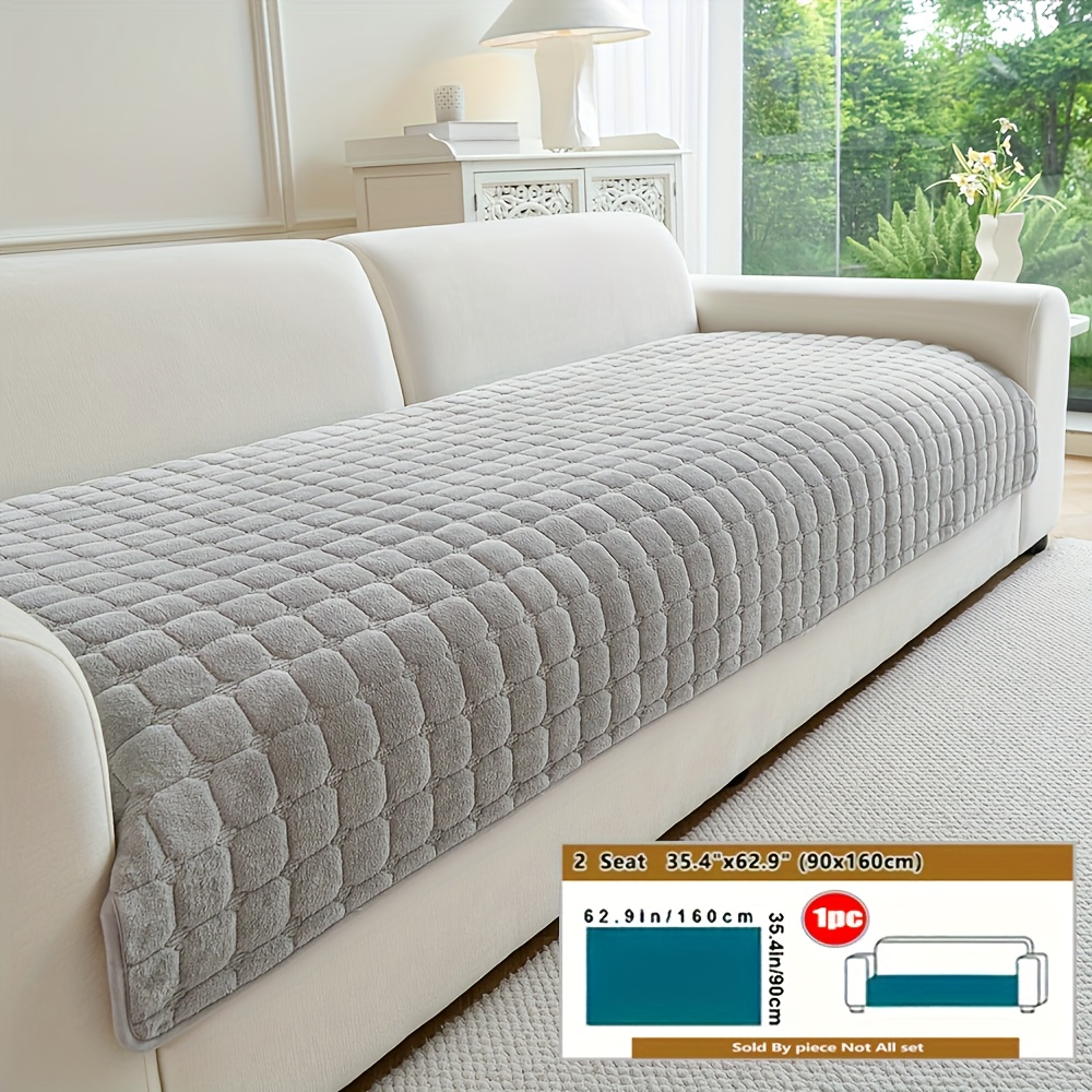 TEMU [fleece Square] 1pc Sofa Cushion - Soft Fleece Texture, Non-slip And Pet-friendly, Machine Washable , Options (white, Gray, Beige, Brown, Red,