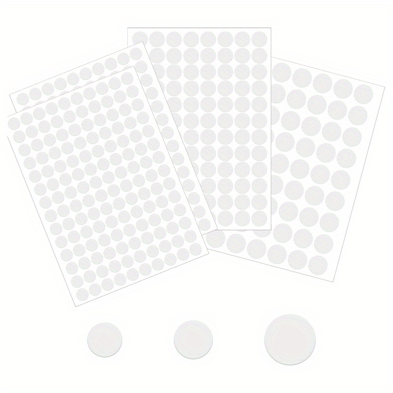 Image of 4 Sheets Of 430pcs Screw Covers White Screw Hole Stickers, Furniture Stickers Self-adhesive Screw Covers White 12mm, 15mm, 21mm, For Cabinet, Drawer, Table, Shelf Screw Hole Stickers