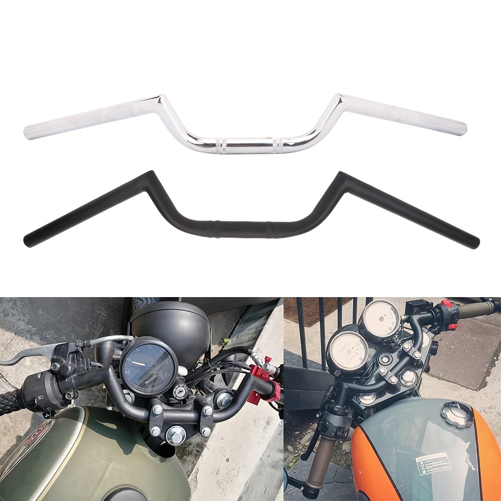 Eloxierter Motorradlenker Universal Motorradlenker 1 Zoll (25mm) Schwarz – Für Harley Sportster, Bobber, Cafe Racer, Cruiser & Custom Pit Bike