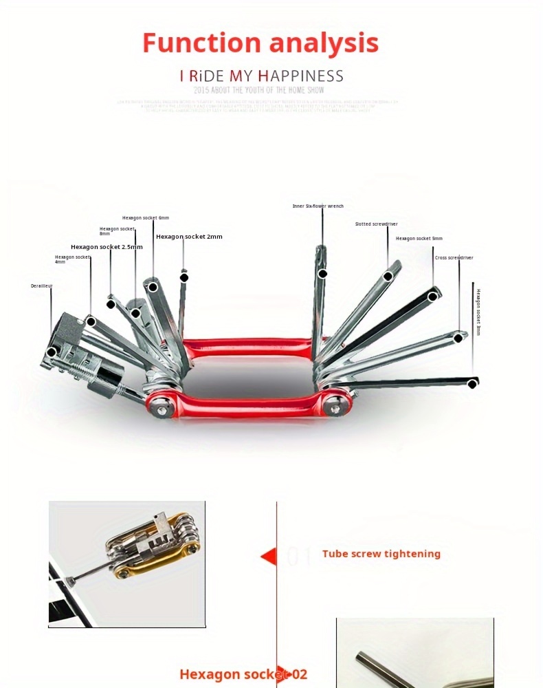 11-in-1 Multi-Function Bicycle Repair Kit, Mountain Bike Wrench, Screwdriver, Chain Hex Spoke, Bicycle Tools, Bike Repair Tool Set