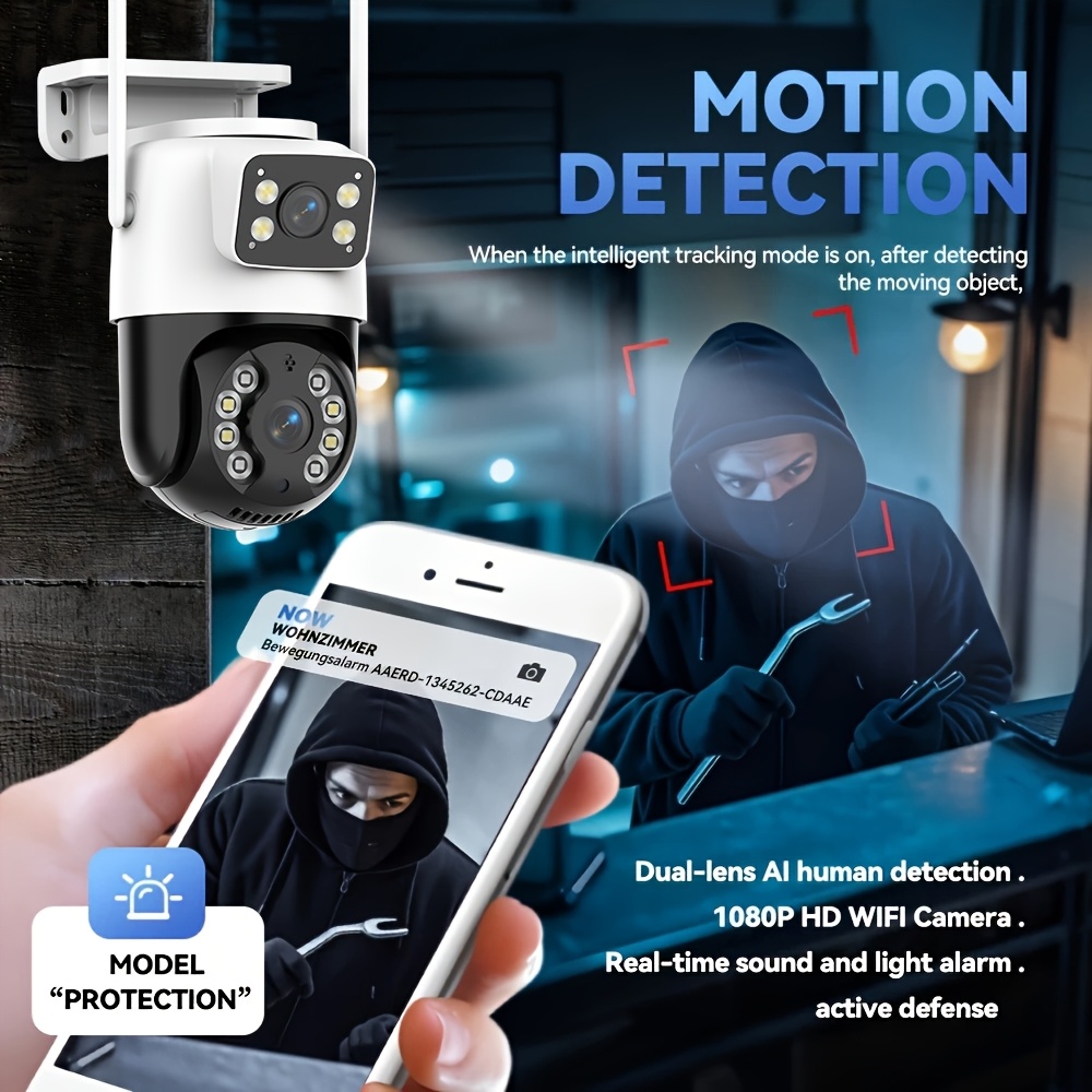 dual lens indoor outdoor security camera design color night office security monitoring baby elderly pet care camera details 8