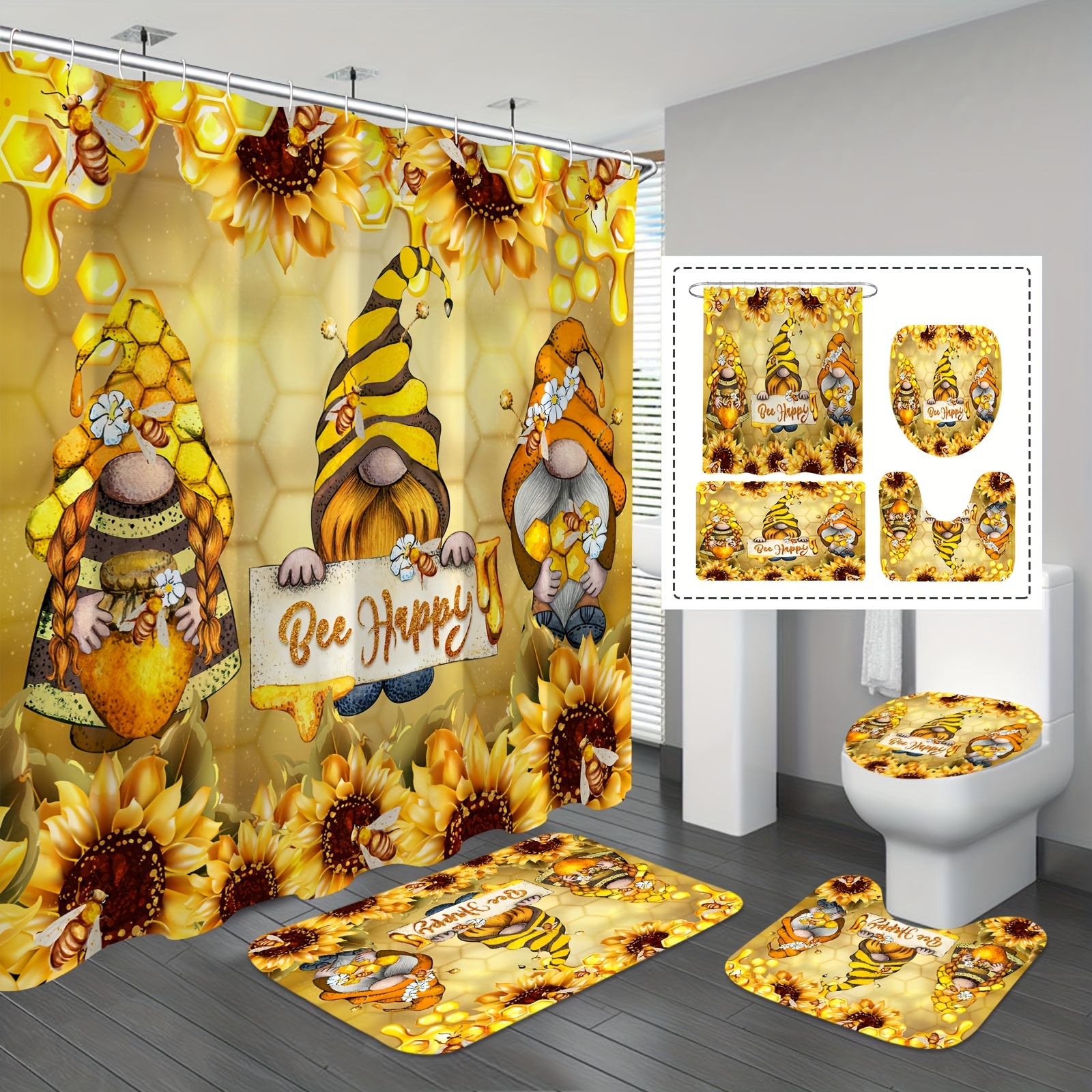 Bee Shower Curtain - Temu