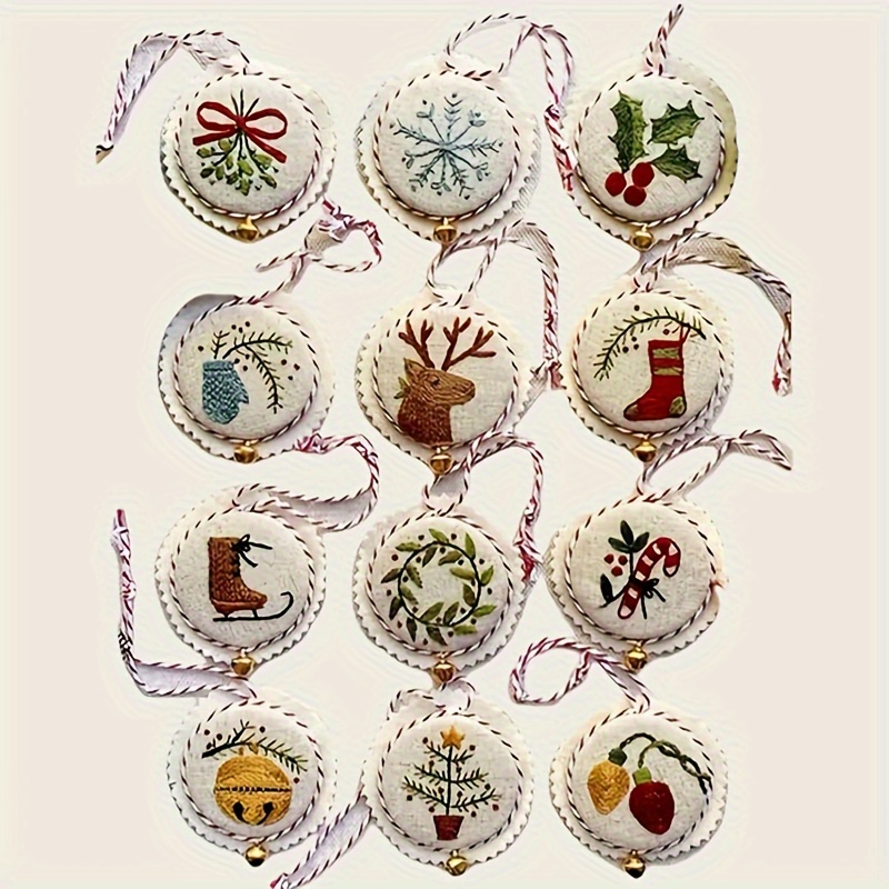 TEMU 1 Set Embroidery Christmas Ornament Kit, Diy Set , All- For Beginners