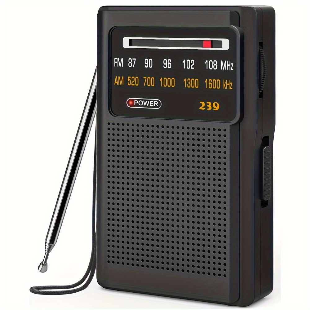 portable radio small radio fm am transistor radio with excellent receiving and sound quality headphone jack easy to use pocket radio suitable for travel and camping only available in europe