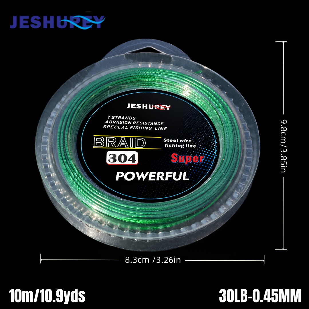 TEMU 10-meter 7-strand Braided Stainless Steel Fishing Line | Durable, Flexible, High-strength, Wear-resistant, Ideal For Saltwater And Freshwater