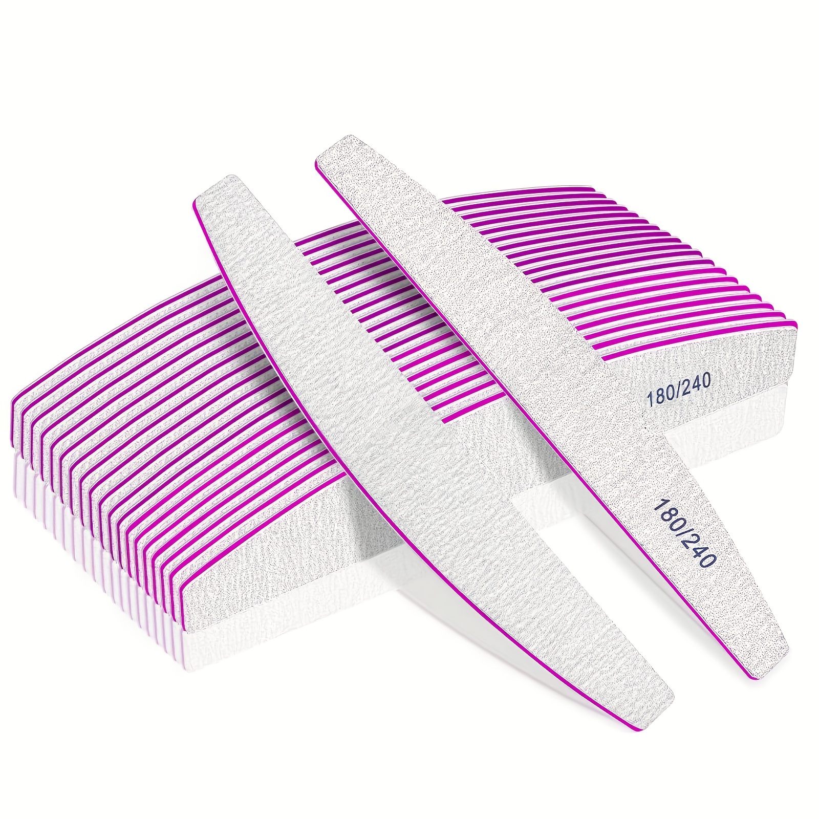 Professional For Nail Files, Double Sided Emery Board For Nails 180/240 Grit 100/180 Grit Coarse Washable For Nail Files For Acrylic For Nails And Natural For Nails