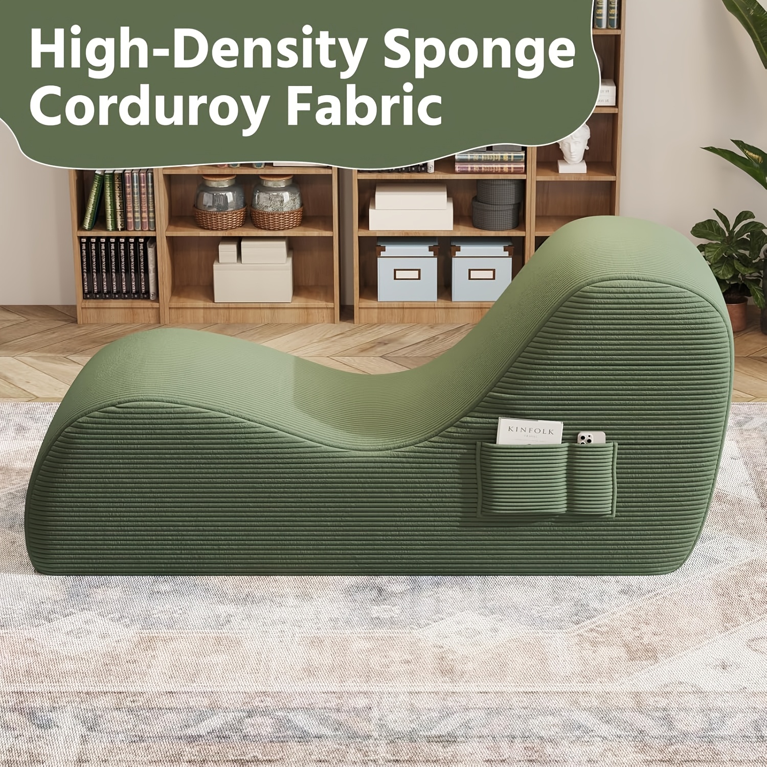 Sleek Chaise Lounge, Living Room Sofa for Yoga - for Stretching, Relaxation, Exercise, Features High-Quality Sponge Filling