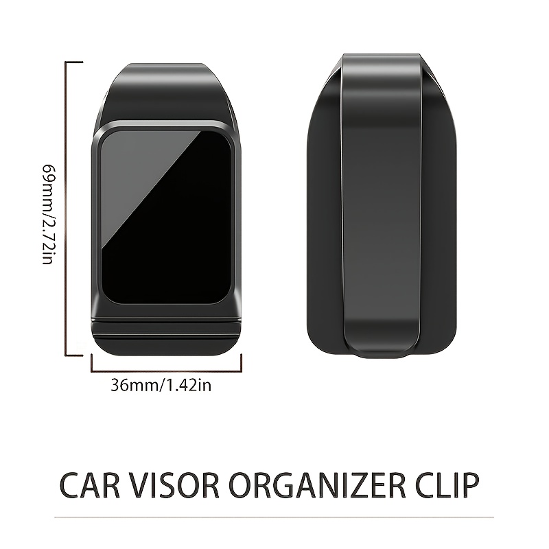 TEMU 2pcs Car Visor Organizer Clips For Sunglasses And Cards, Anti-drop Auto Sunshade Holder, Vehicle Interior Storage Accessory