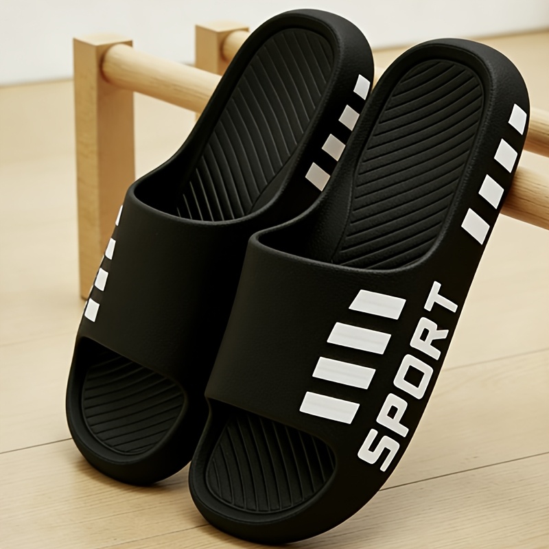 TEMU Fzt Men's Plus Size Slippers Solid Color Casual Indoor Home Bathroom Shower