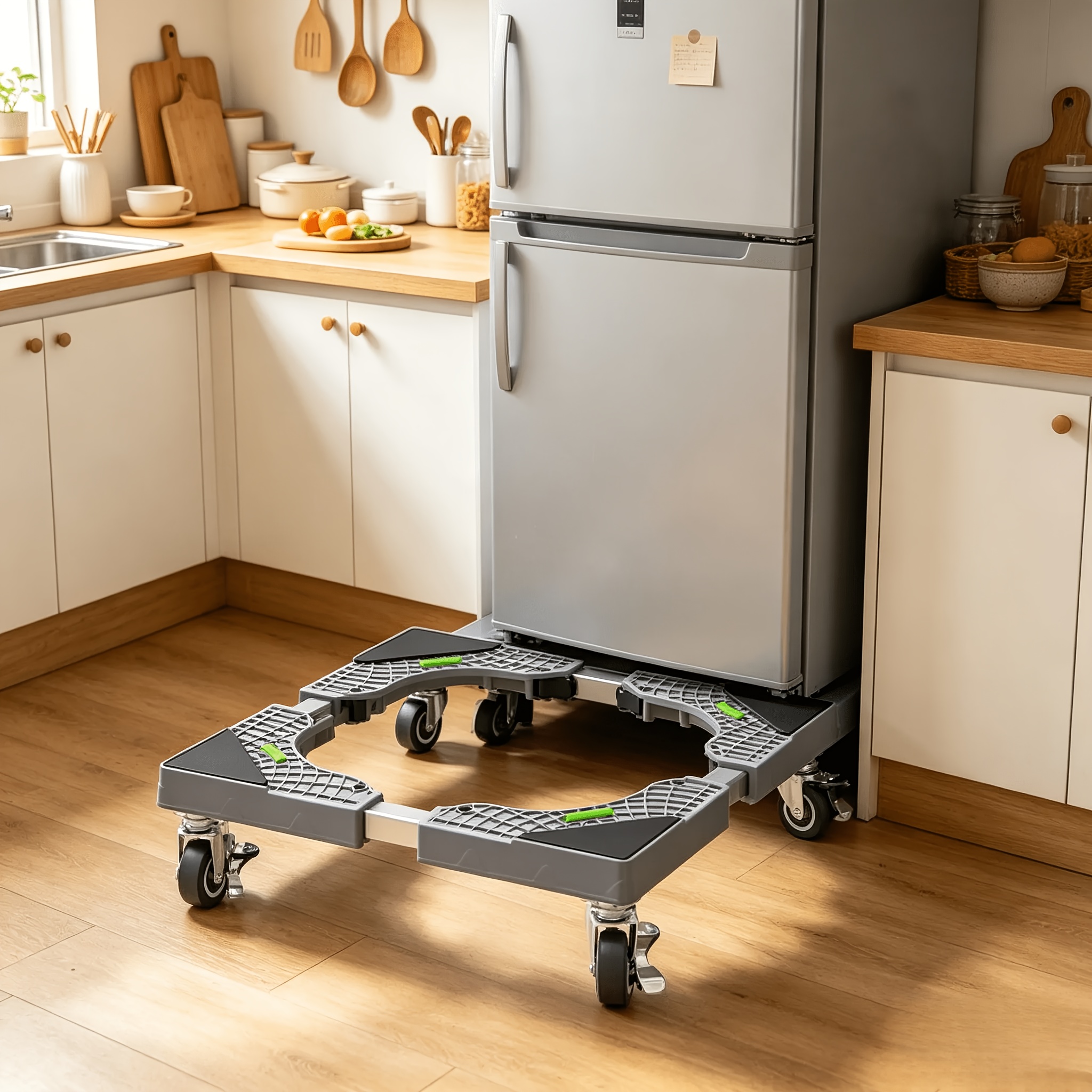   refrigerator stand with 4 lockable wheels universal base for washer ac anti slip and shockproof