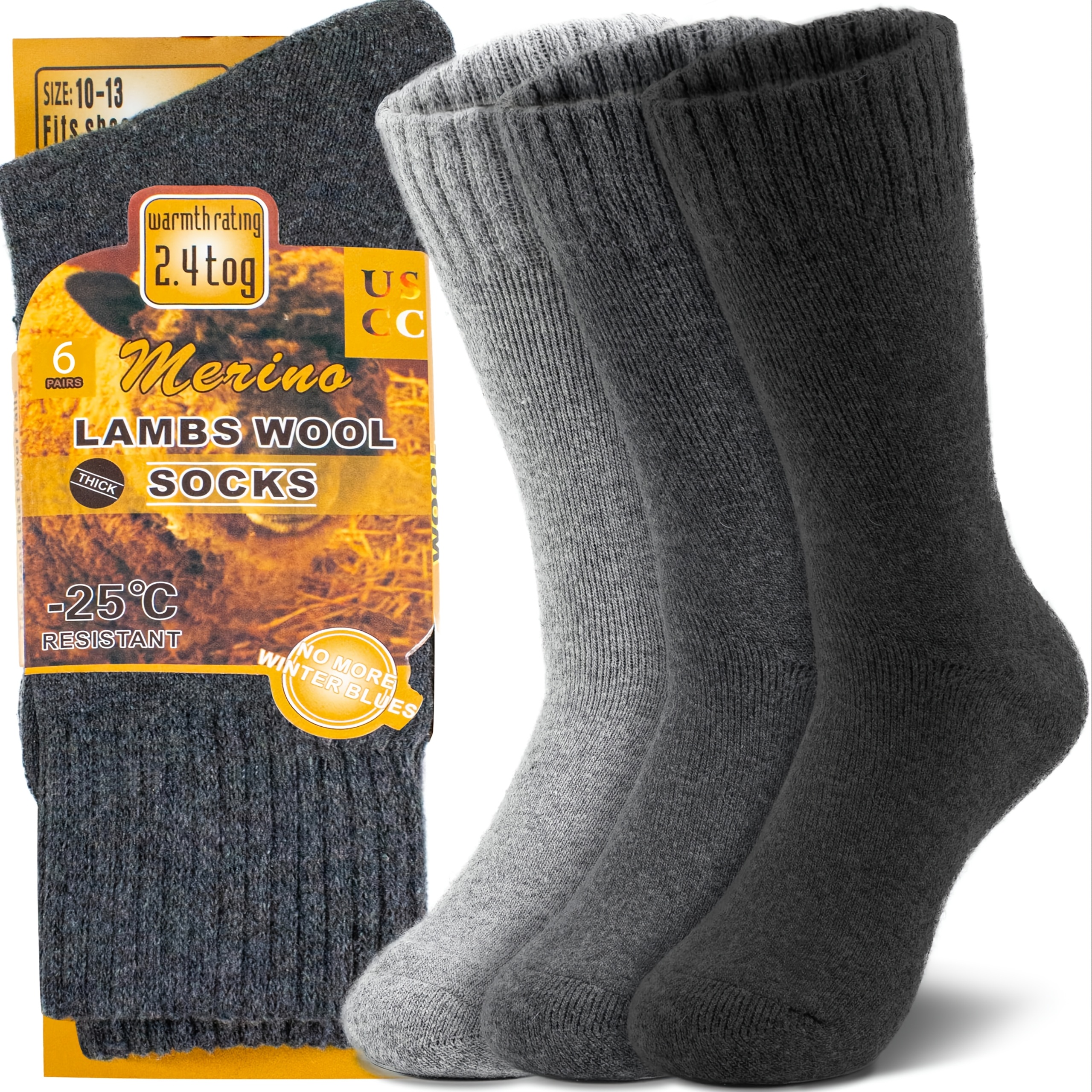 

6 Men Wool Insulated For Duty Size 10-13