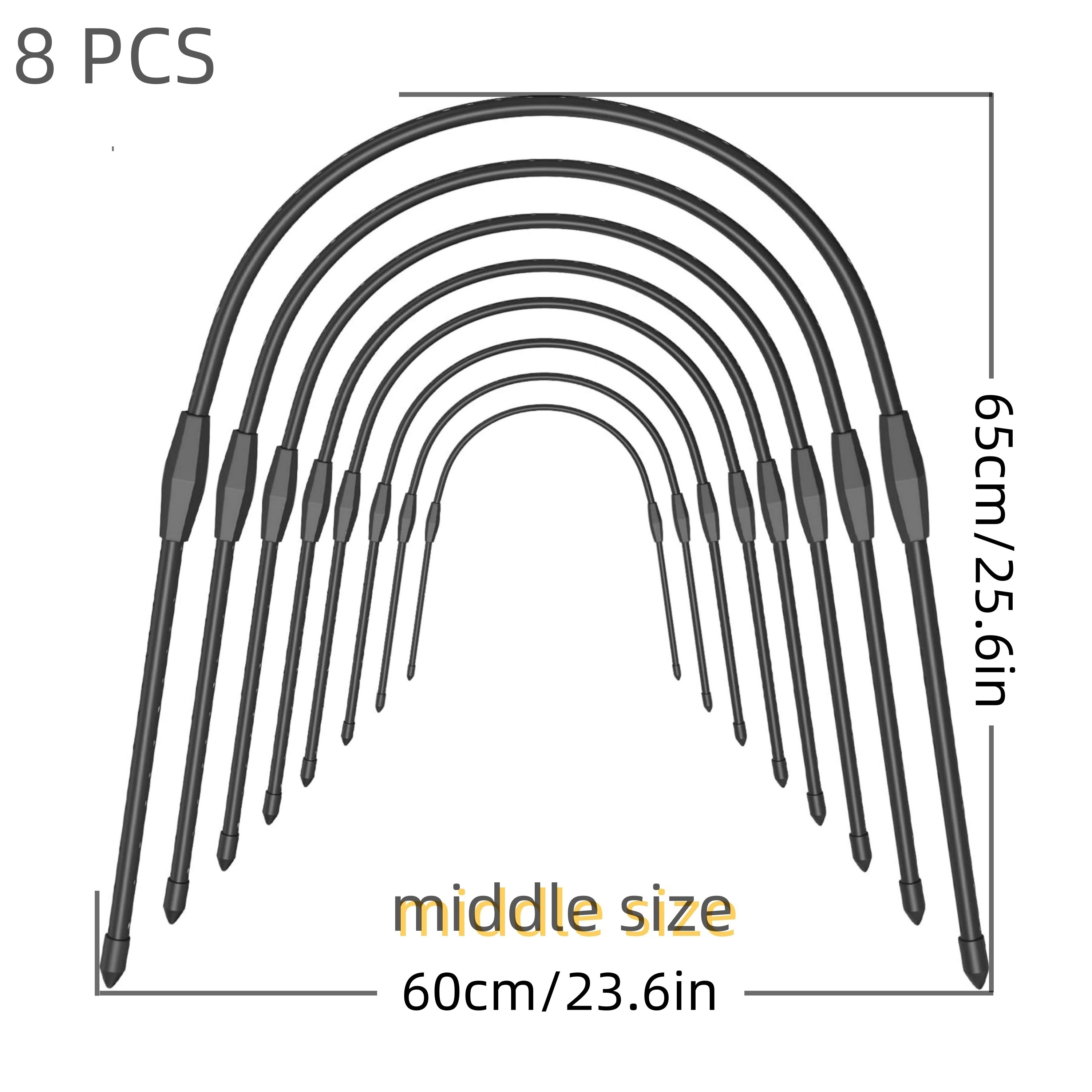 8pcs Garden Hoops For Raised Beds, Greenhouse Hoops For Row Cover Garden Netting, Rust-Free Garden Tunnel, Reuseable Gardening Supplies For Plants