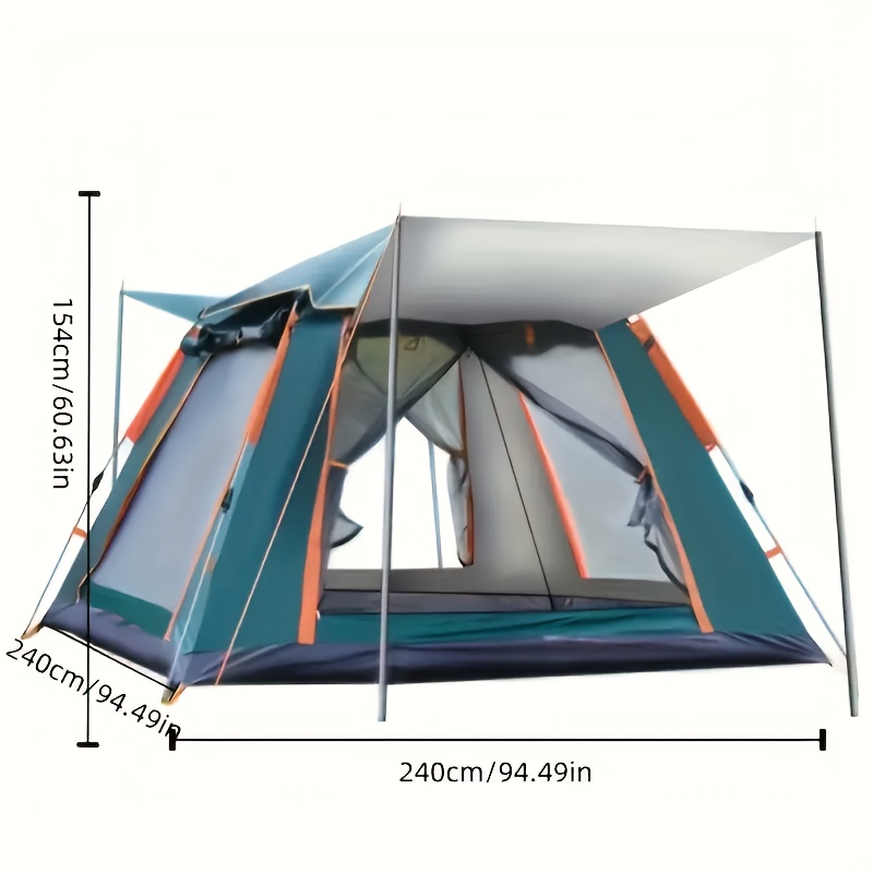   Tent with Automatic Instant Setup - Lightweight Durable Fabric, Sturdy Pole Support &   for Hiking, Backpacking,   - Green, Tents for   Travel Gear, Rectangular Tent Shape, Easy Setup Tent, Hiking Gear, Portable Shelter, Weatherresistant Material, Adventure  