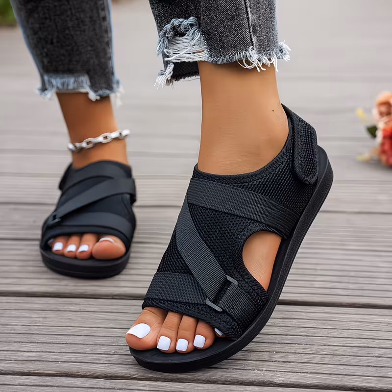 womens mesh breathable summer sports sandals with webbing and decoration casual fashion versatile vacation beach lightweight casual round toe soft sole comfortable slippers women shoes Product details 1