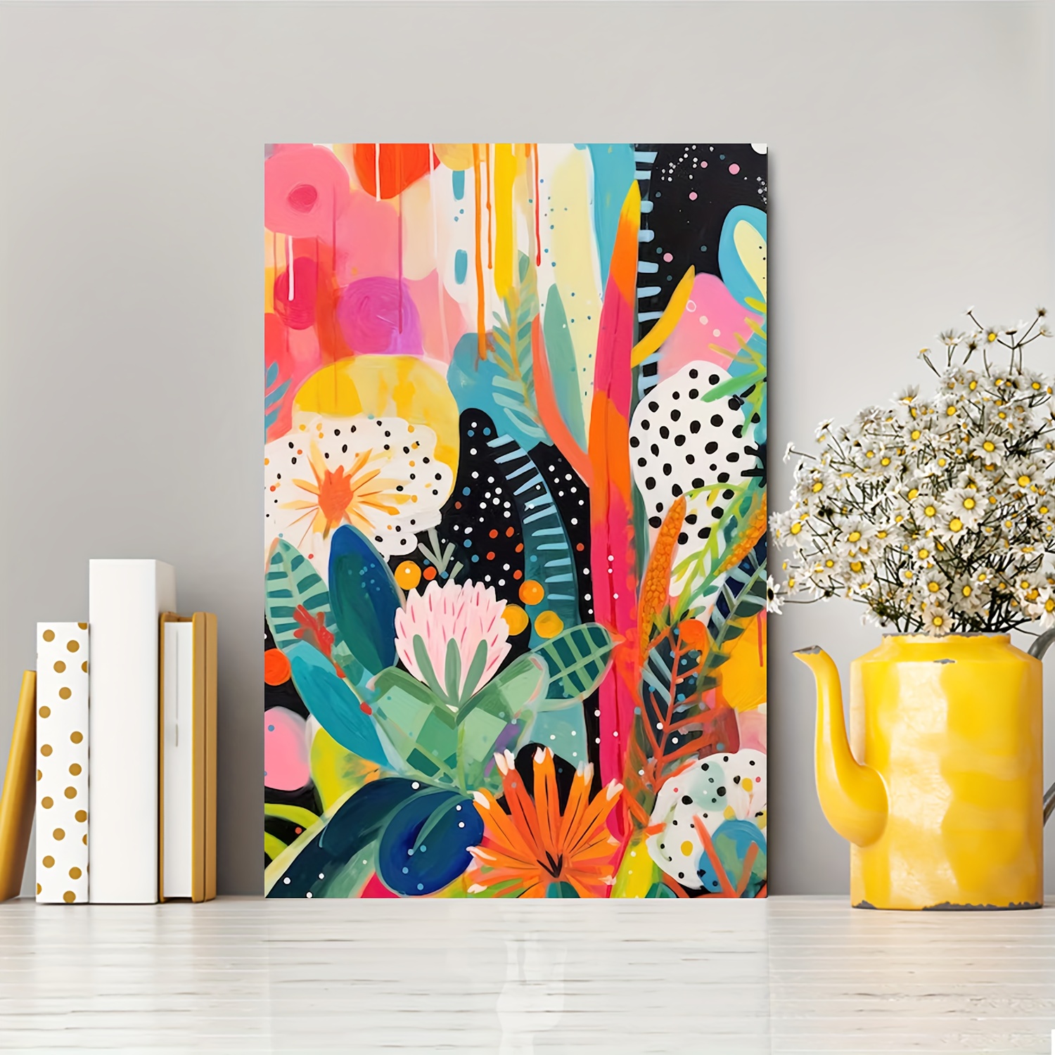 

Eclectic Maximalist Canvas Wall Art With Wooden Frame - Ready To Hang, Perfect Home Decor & Holiday Gift For Everyone