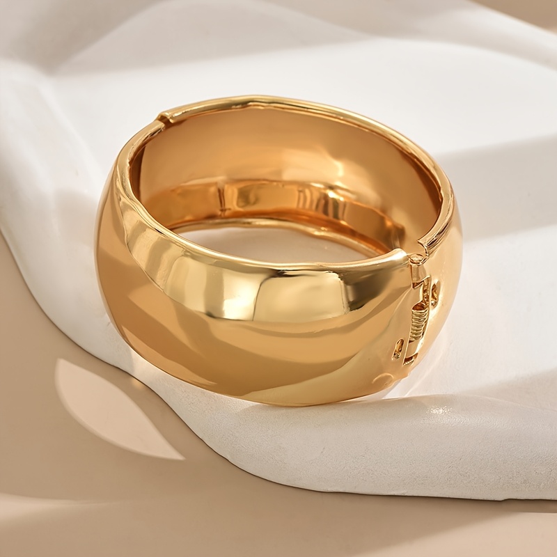 Image of Style Geometric Exaggerated Wide Smooth Bangle Women's