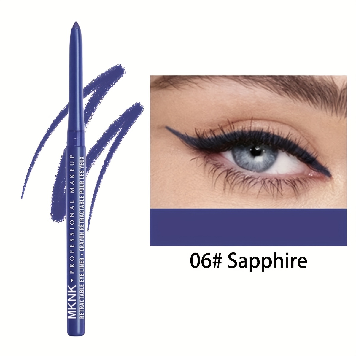 6 color automatic no sharpen eyeliner pencil waterproof and smudge proof long   application     eyeliner Product details 6