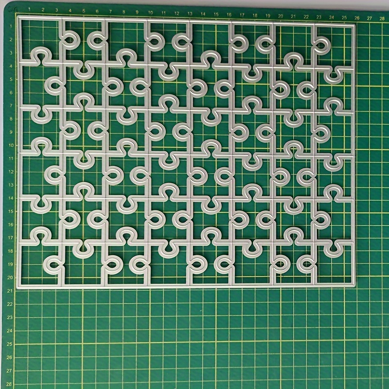 

A Large Puzzle Piece Frame For Cutting Golden Objects