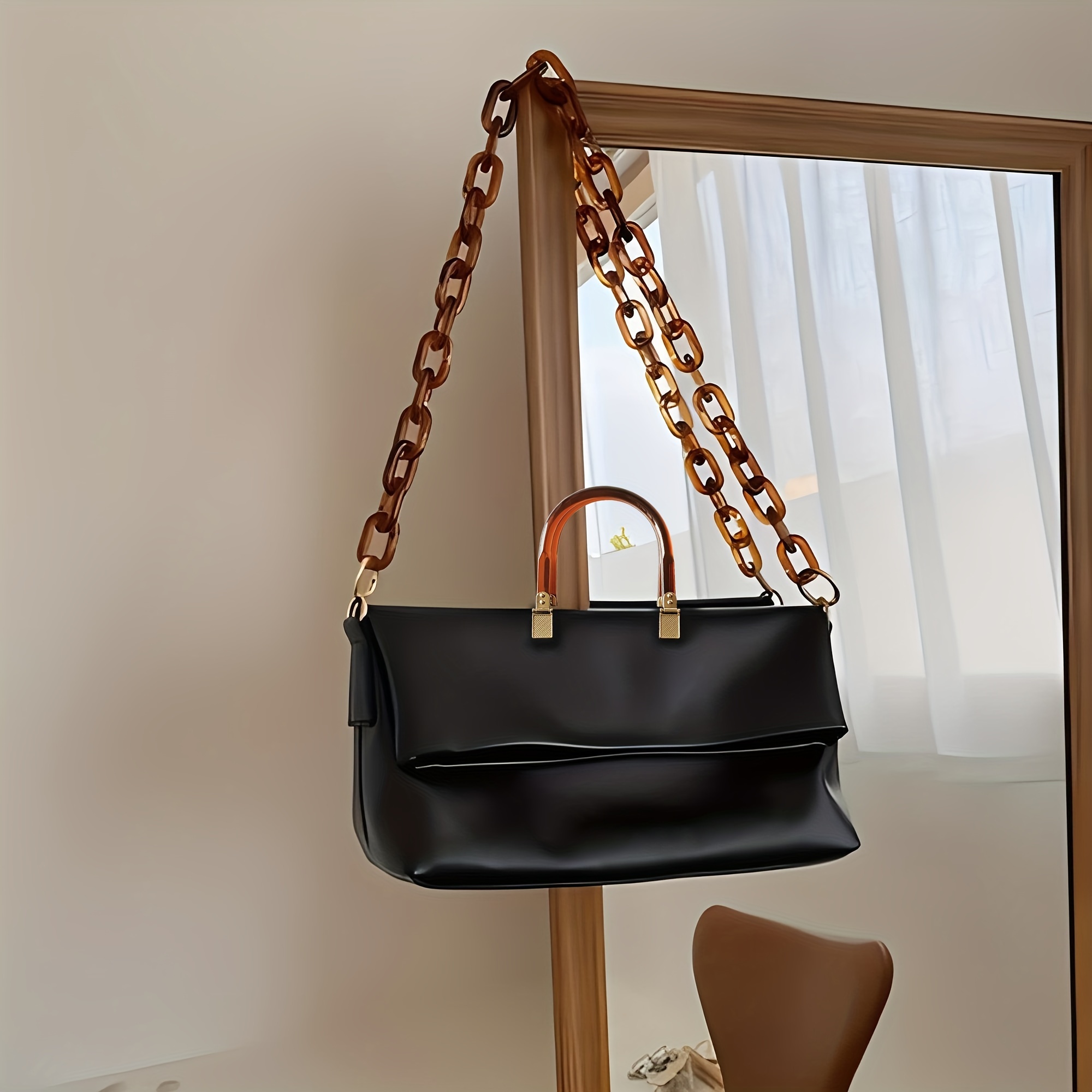 Cinghie Per Borsa Con Strass Scintillanti - 35 Cm, Chiusura A Moschettone, Argento, Per Borse A Mano