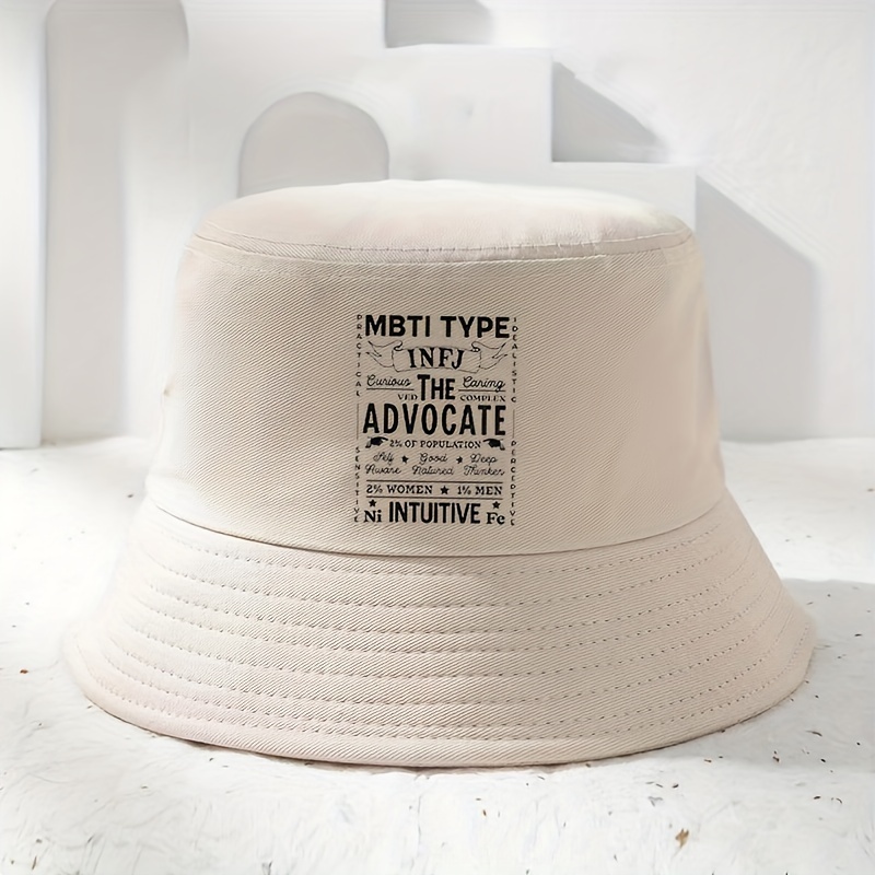 Mbti Type Printed Bucket Hat Stylish Casual Fisherman - Temu